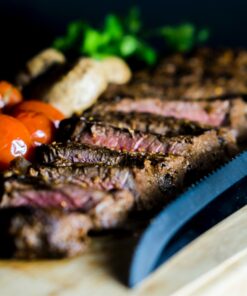 grilled steak near steak knife